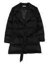 Liska Belted Quilted Coat In Multi