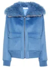 Liska Cashmere Bomber Jacket In Blue