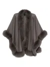 Liska Cashmere Cape In Gray