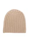 Liska Cashmere Ribbed Beanie In Brown