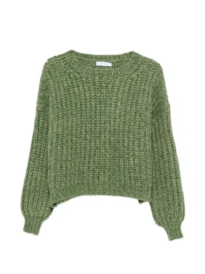 Liska Chunky-knit Long-sleeve Sweater In Green