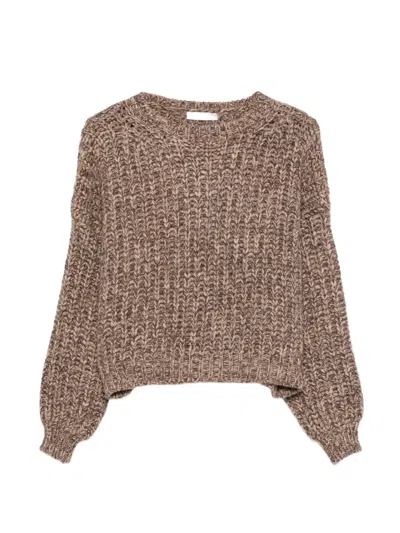 Liska Chunky-knit Sweater In Purple