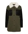 Liska Color-coded Layered Coat In Green