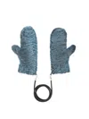 Liska Faux-fur Mittens In Blue