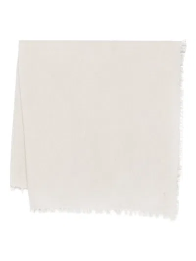Liska Kaschmirschal Mit Ausgefransten Kanten In White