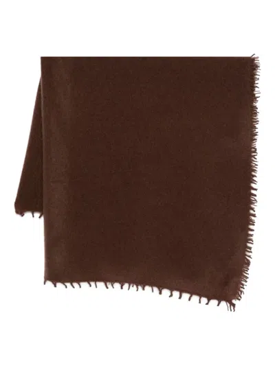 Liska Kaschmirschal Mit Ausgefransten Kanten In Brown