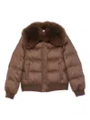 Liska Steppjacke Mit Pelzkragen In Brown