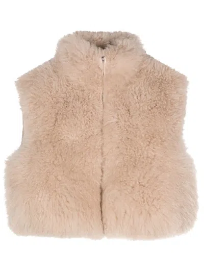 Liska Fur-design Cashmere Gilet In Neutrals