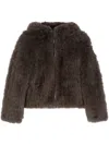 Liska Fur-design Cashmere Hooded Jacket In Brown