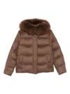 Liska Fur-trimmed Quilted Jacket In Brown