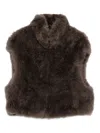 Liska Weste Aus Ziegenfell In Brown