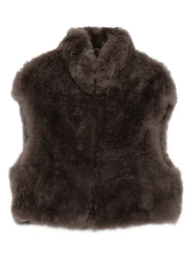 Liska Weste Aus Ziegenfell In Brown