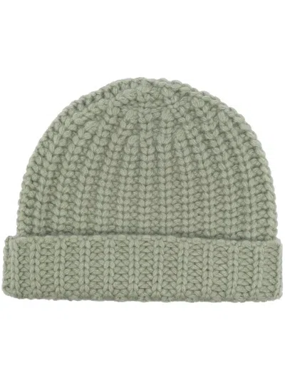 Liska Heidi Cashmere Chunky-knit Beanie In Grün