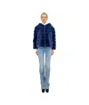 Liska Hooded Fur In Blue
