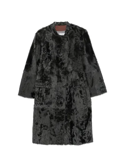 Liska Lamb-fur Coat In Gray