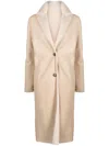 Liska Lammmantel Button-up Coat In Neutrals