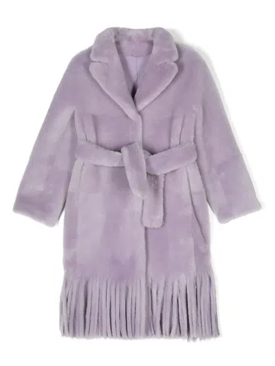 Liska Kids' Lammmantel Coat In Purple