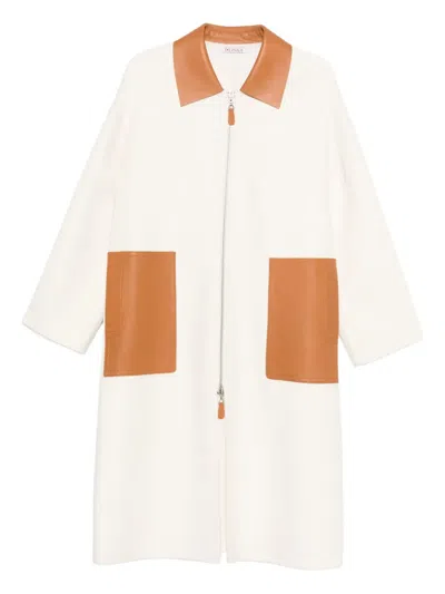 Liska Leather-trim Coat In White