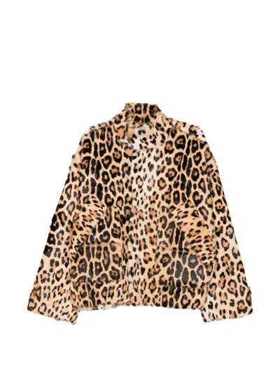 Liska Leopard-print Minka Coat In Brown