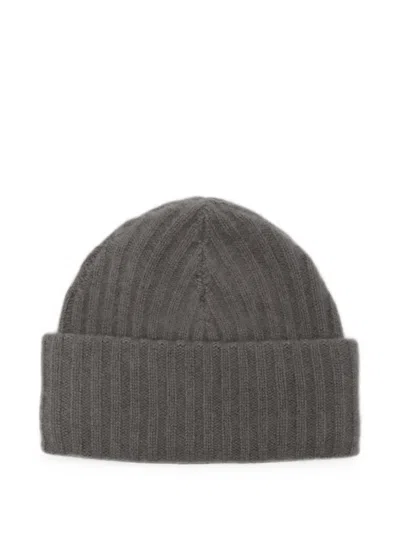 Liska Lina Ribbed-knit Beanie Hat In Gray