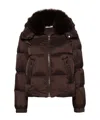 Liska Fur-trim Quilted Puffer Jacket In Black