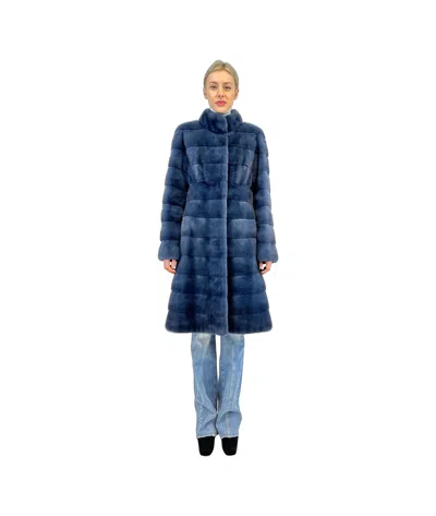Liska Long-sleeved Fur In Blue