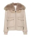Liska Cashmere Bomber Jacket In Nude