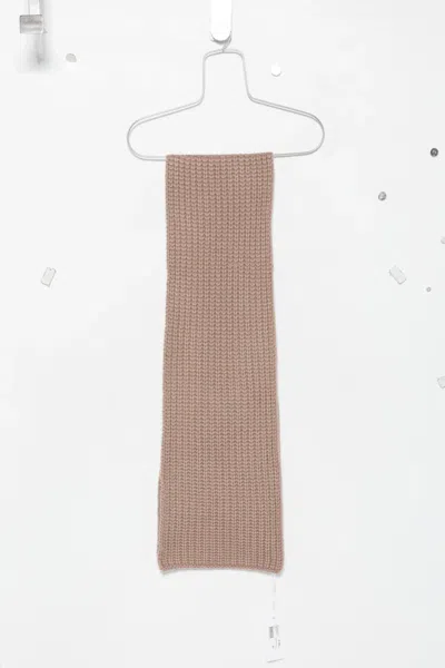 Liska Michaela Waffle-knit Cashmere Scarf In Brown