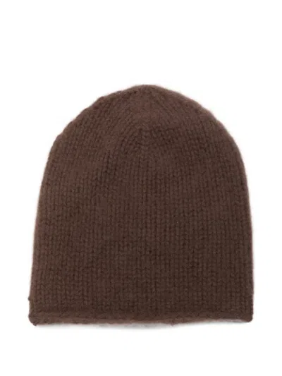 Liska Ottie Chunky-knit Cashmere Beanie Hat In Brown