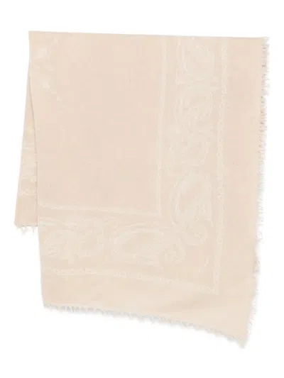 Liska Ausgefranster Schal Mit Paisley-print In Neutral