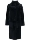 Liska Reversible Shearling Coat In Blue