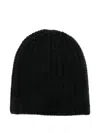 Liska Ribbed Cashmere Beanie In Black