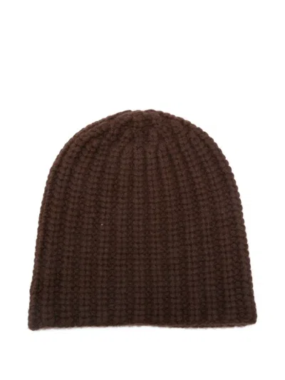 Liska Gerippte Kaschmirmütze In Brown