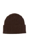 Liska Gerippte Kaschmirbeanie In Brown