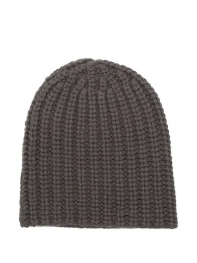 Liska Gerippte Kaschmirbeanie In Blue
