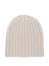 Liska Ribbed Cashmere Beanie In Neutral