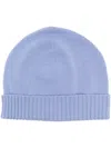 Liska Ribbed-edge Beanie Hat In Blau