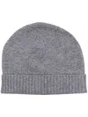 Liska Ribbed-edge Beanie Hat In Grau