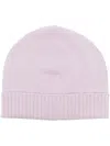 Liska Ribbed-edge Beanie Hat In Violett