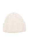 Liska Beanie Aus Geripptem Strick In White