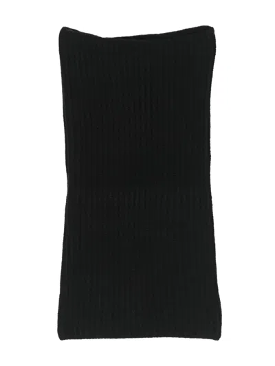 Liska Chunky-knit Cashmere Scarf In Black