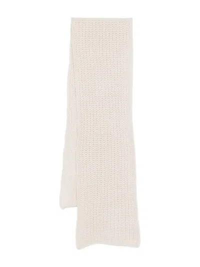 Liska Ribbed-knit Scarf In White