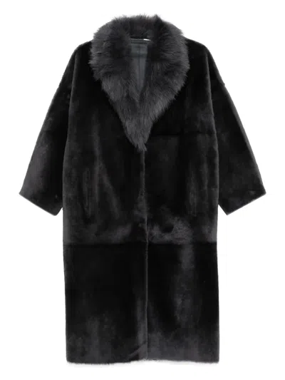 Liska Mantel Mit Shearling-kragen In Gray