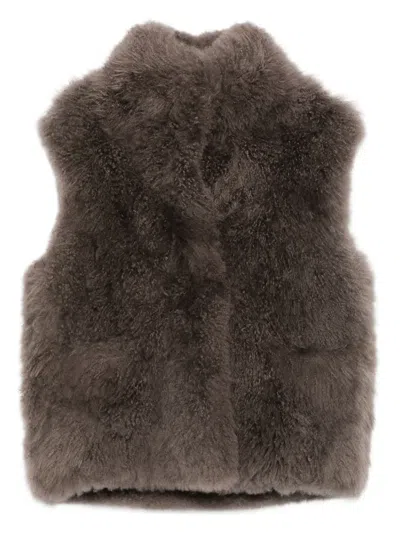 Liska Weste Aus Faux Shearling In Brown