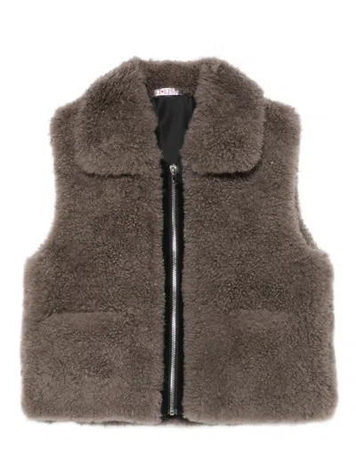 Liska Shearling-weste In Gray