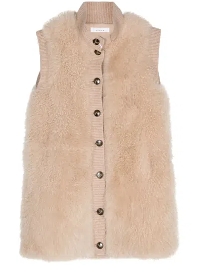 Liska Sleeveless Cashmere Coat In Neutral