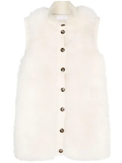 Liska Sleeveless Cashmere Coat In White
