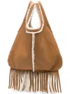Liska Tasche Schultertasche Mit Fransen In Brown