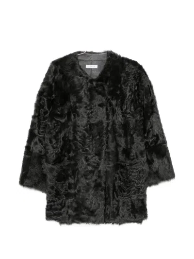 Liska Textured Fur-finish Jacket In Black