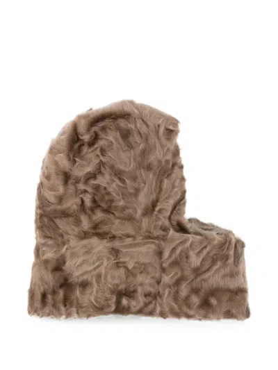 Liska Textured-finish Balaclava In Brown